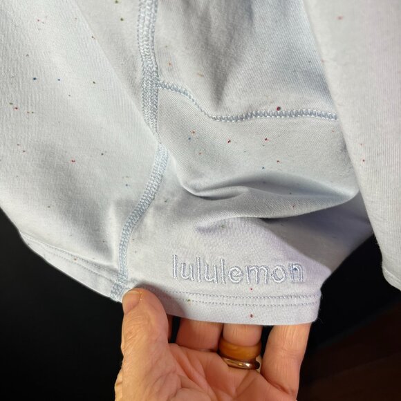 Lululemon Size 8? Back in Action Speckled Blue Long Sleeve Tee - Picture 6 of 11